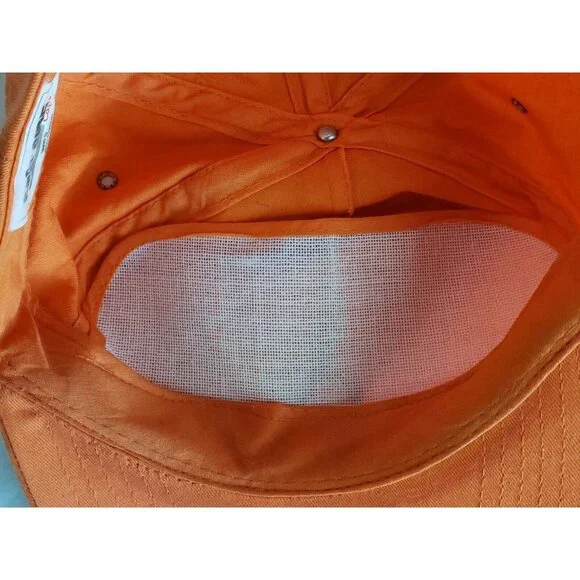 Vtg Saturday Night Fever Disco Hat Travolta Snapback Brow Flap Orange 70s USA